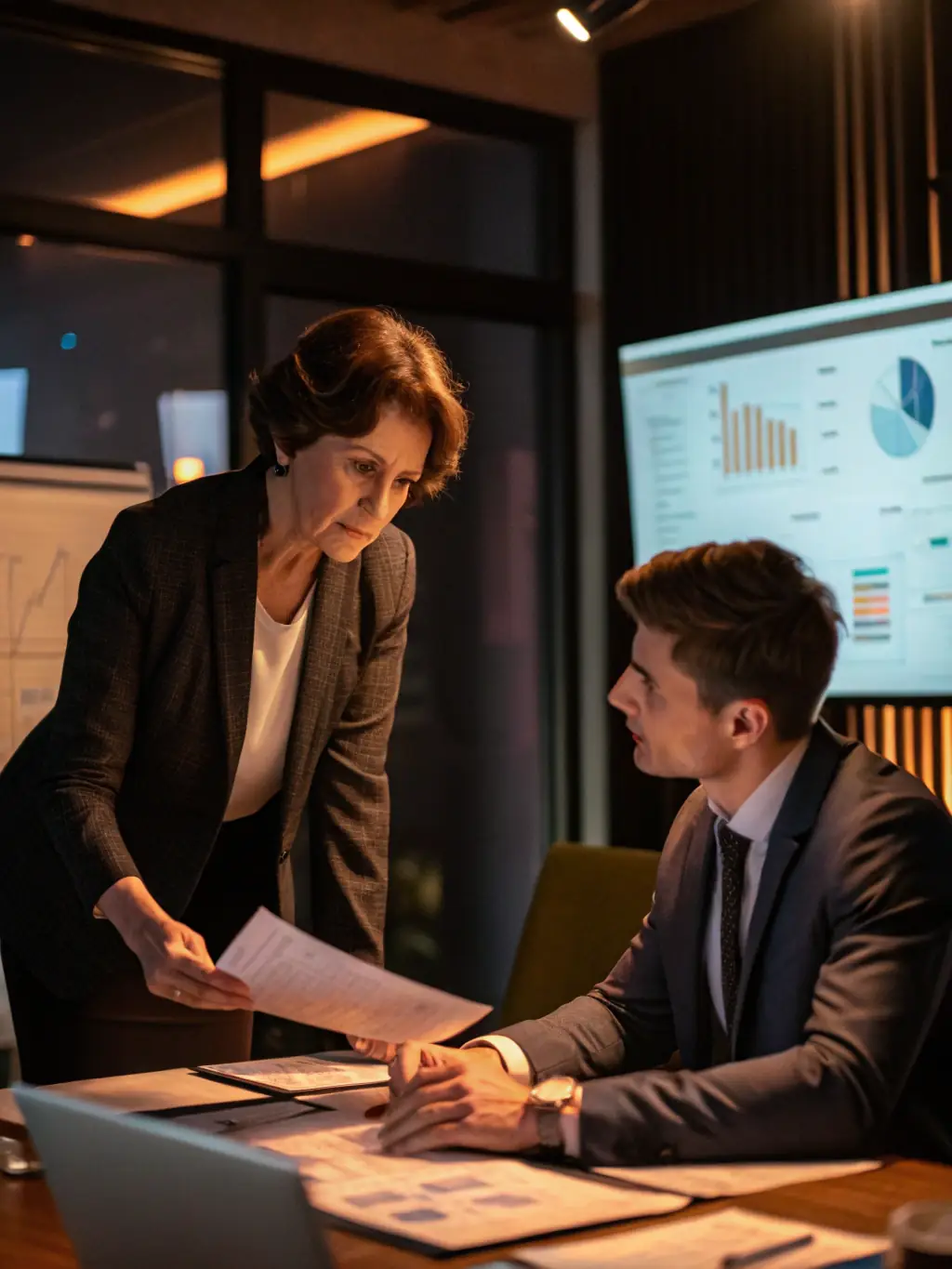 A coach providing personalized guidance to a woman leader during a one-on-one coaching session, fostering her professional growth.